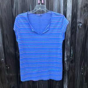 Fresh produce cap sleeve banded bottom striped tee. XL